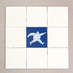 Set of Vintage Michelin Man Tiles, circa 1960