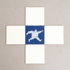 Set of Vintage Michelin Man Tiles, circa 1960