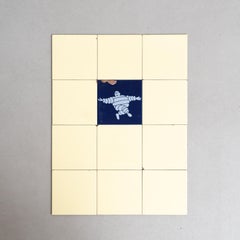 Set of Vintage Michelin Man Tiles, circa 1960