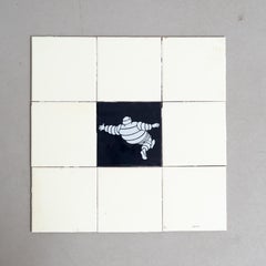 Set of Vintage Michelin Man Tiles, circa 1960