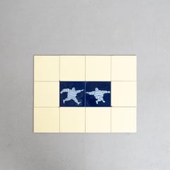 Vintage Michelin Man Tile Set, Ceramic, Mid-Century, Spain, 1960