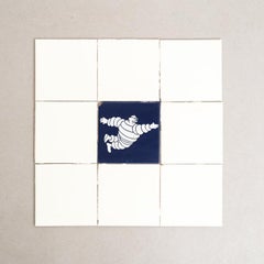 Set of Vintage Michelin Man Tiles, circa 1960