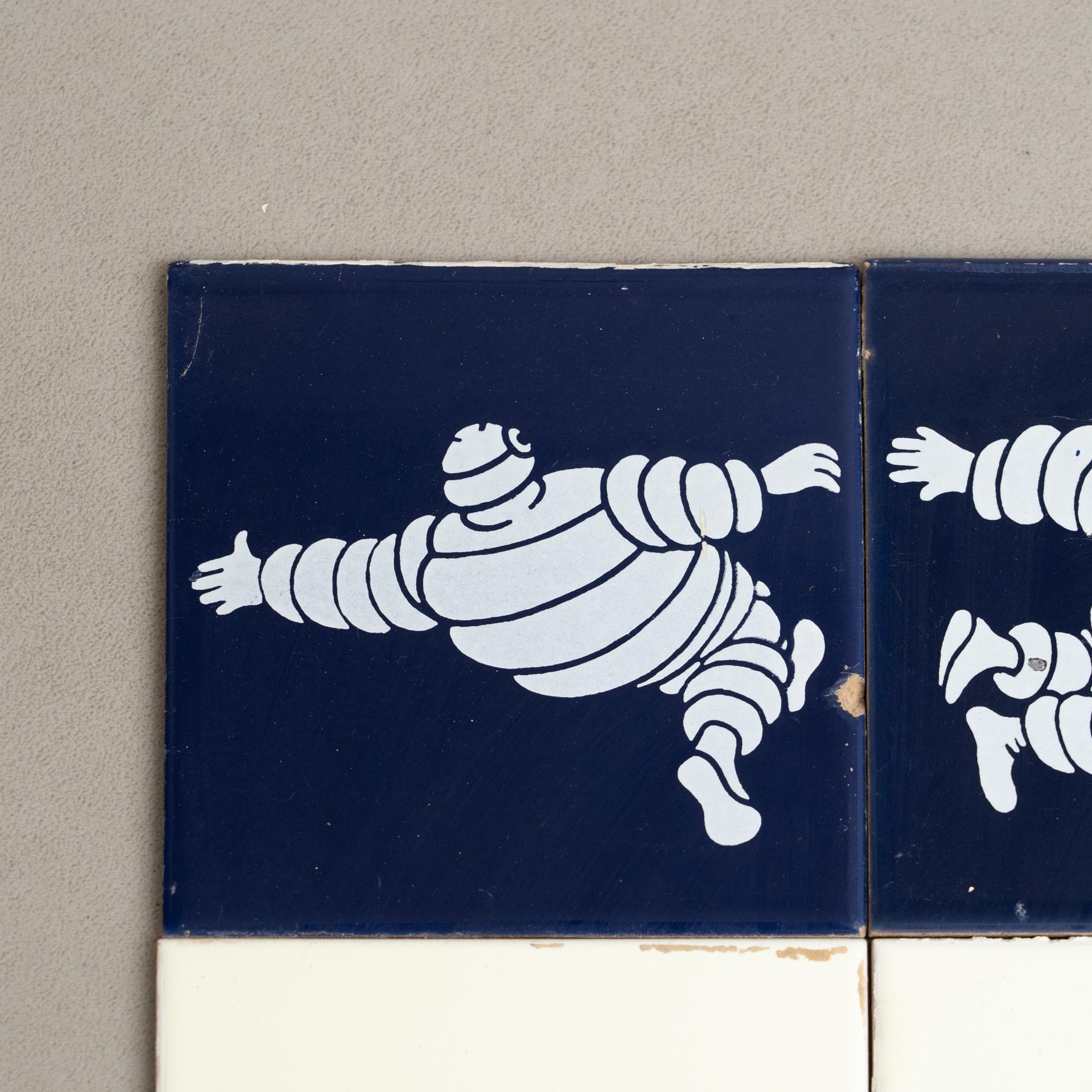 Spanish Set of Vintage Michelin Man Tiles, circa 1960 For Sale