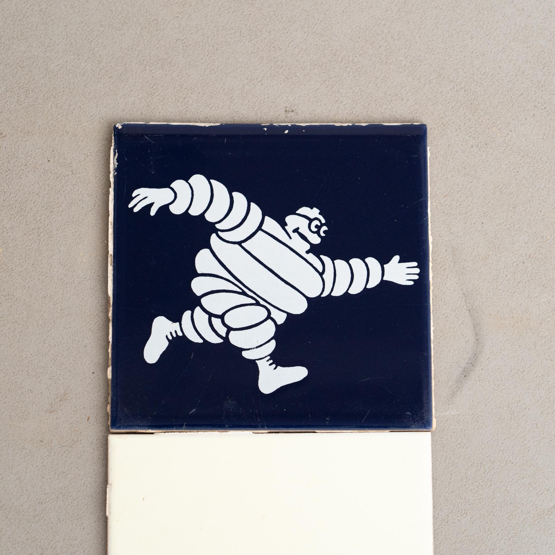 Spanish Set of Vintage Michelin Man Tiles, circa 1960 For Sale