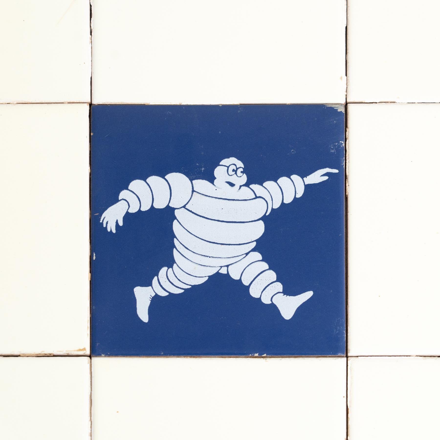 Set of Vintage Michelin Man Tiles, circa 1960 In Good Condition For Sale In Barcelona, ES