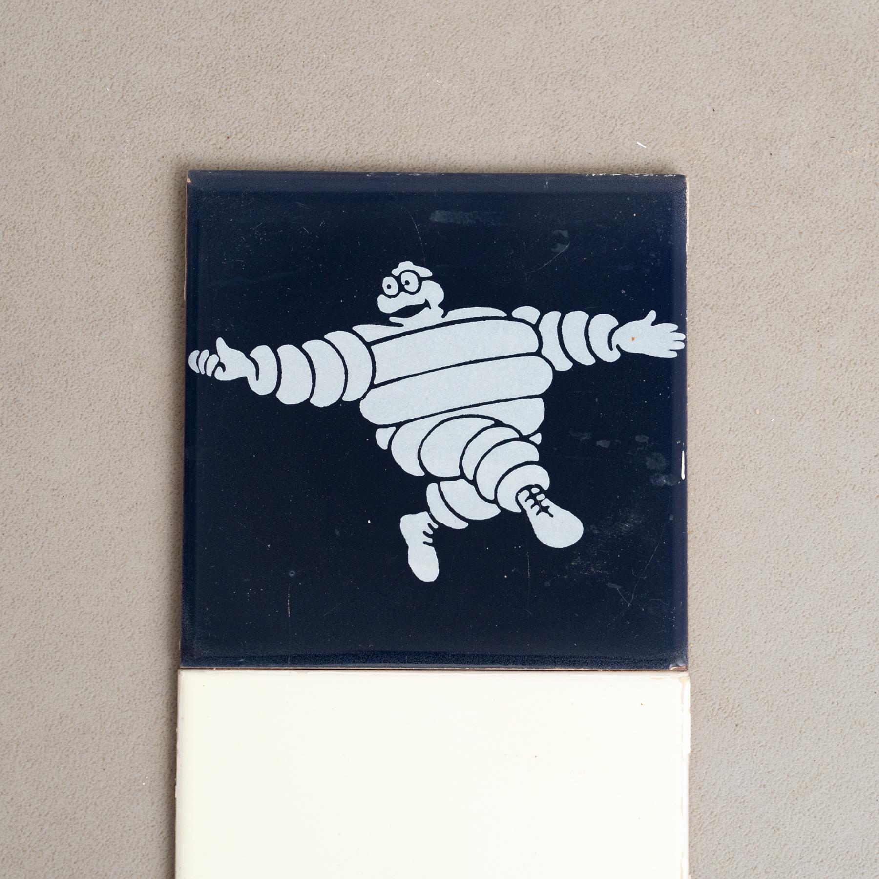 Set of Vintage Michelin Man Tiles, circa 1960 In Good Condition For Sale In Barcelona, ES