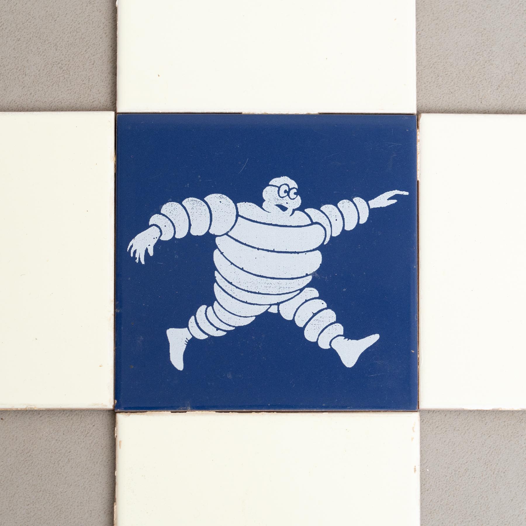 Set of Vintage Michelin Man Tiles, circa 1960 In Good Condition For Sale In Barcelona, ES