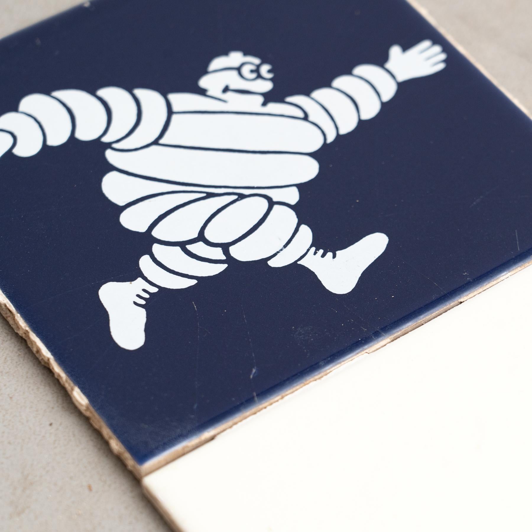 Set of Vintage Michelin Man Tiles, circa 1960 In Good Condition For Sale In Barcelona, ES