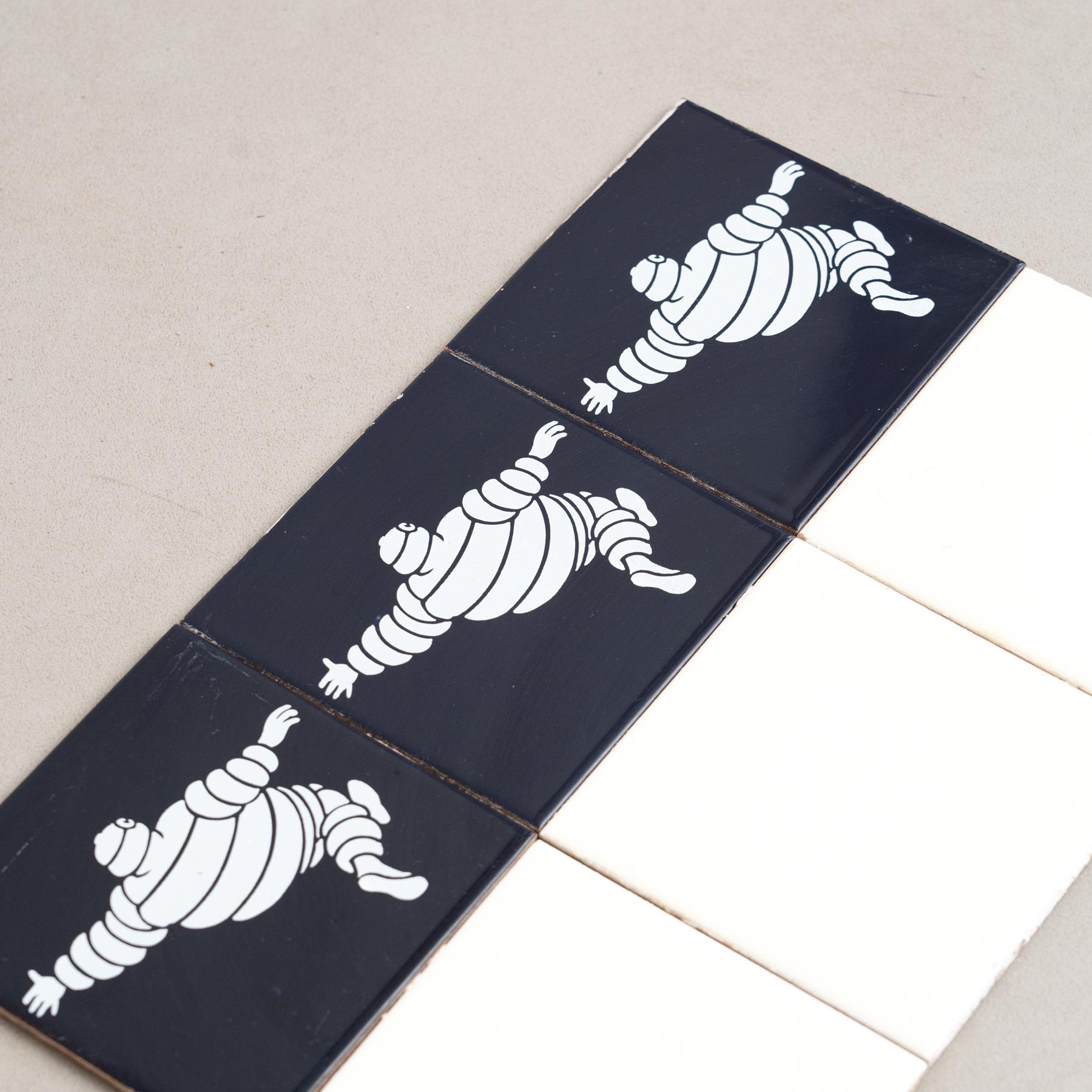 Set of Vintage Michelin Man Tiles, circa 1960 In Good Condition For Sale In Barcelona, ES