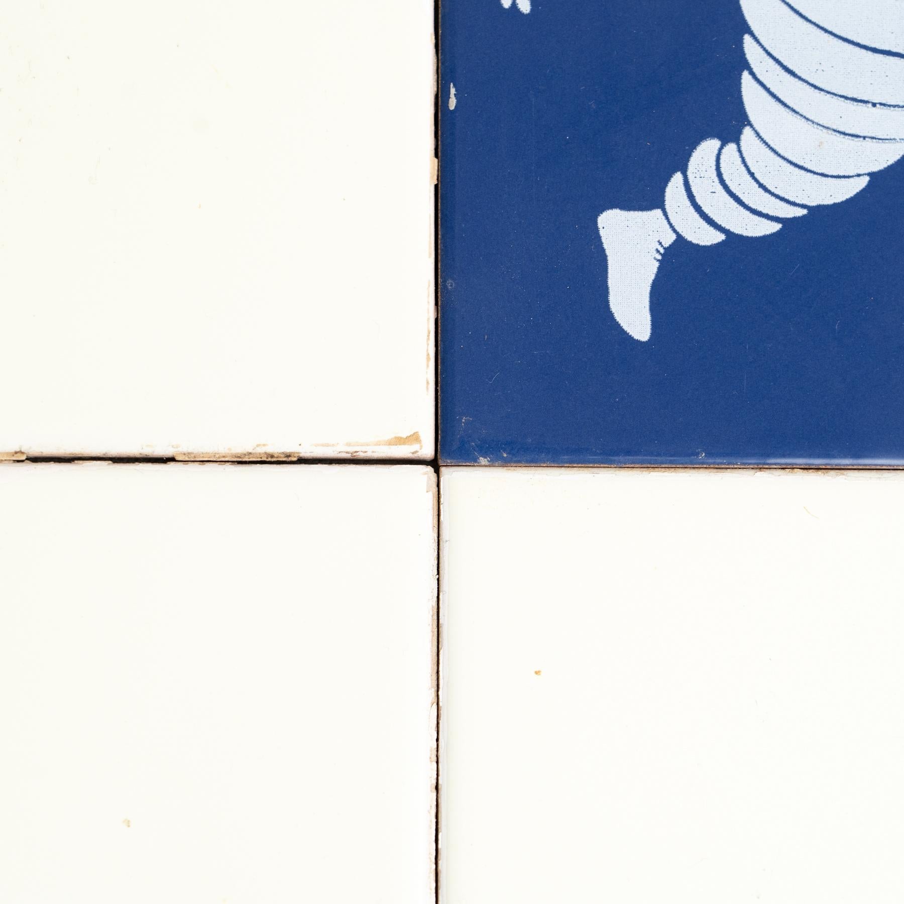 Mid-20th Century Set of Vintage Michelin Man Tiles, circa 1960 For Sale