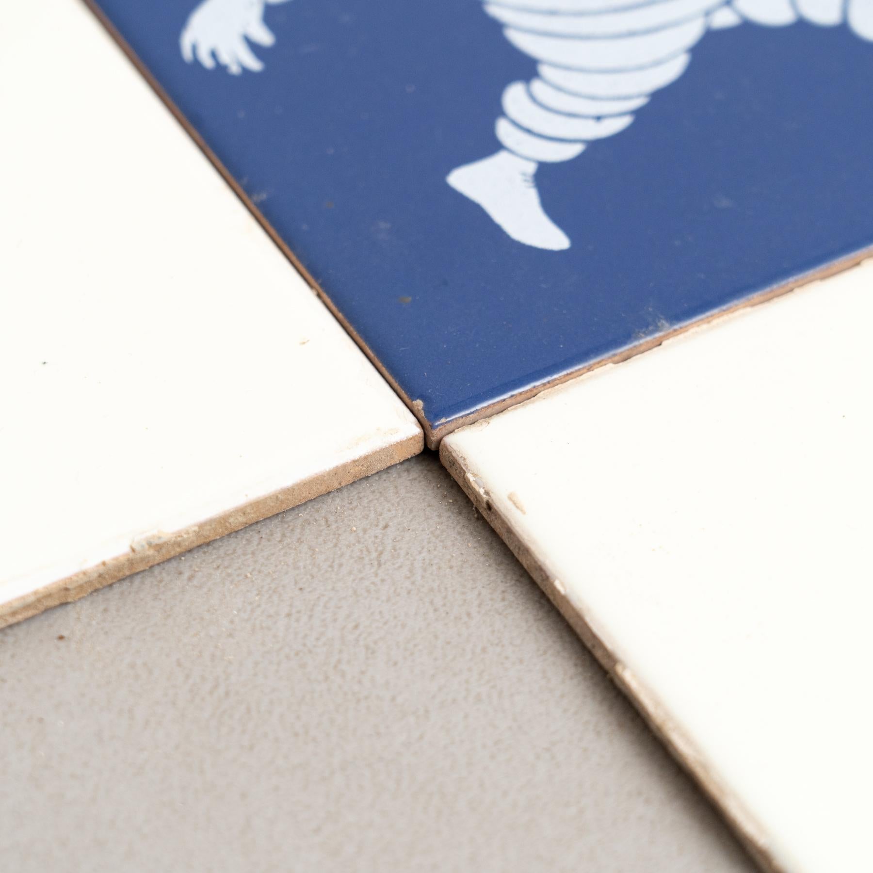 Mid-20th Century Set of Vintage Michelin Man Tiles, circa 1960 For Sale