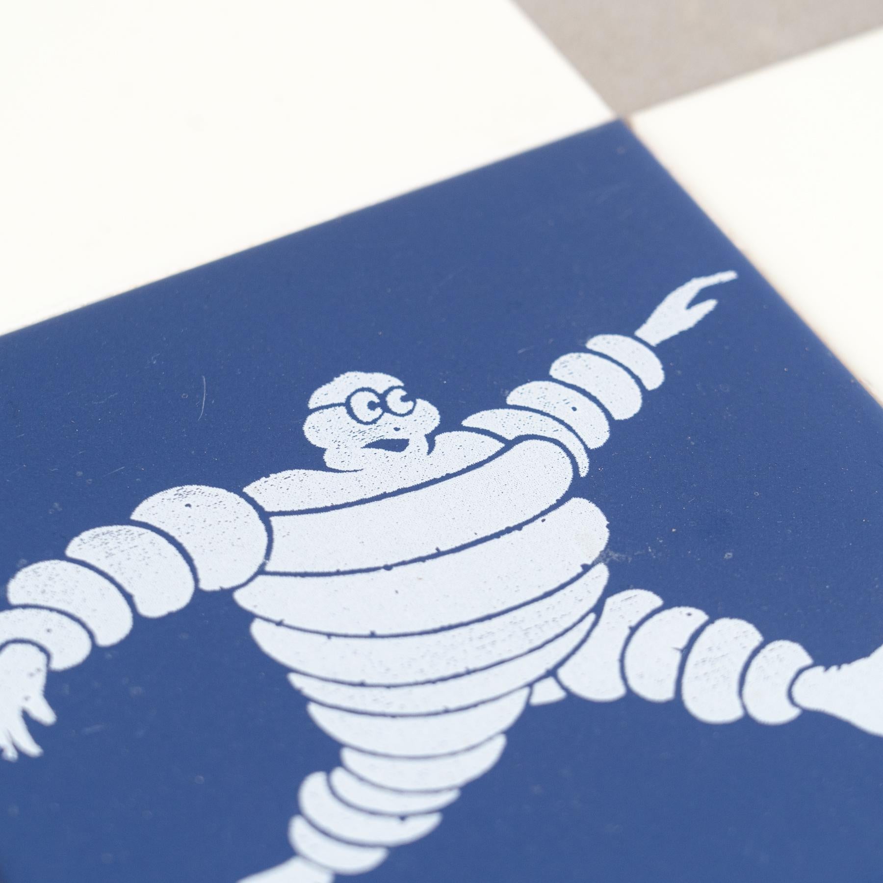 Ceramic Set of Vintage Michelin Man Tiles, circa 1960 For Sale