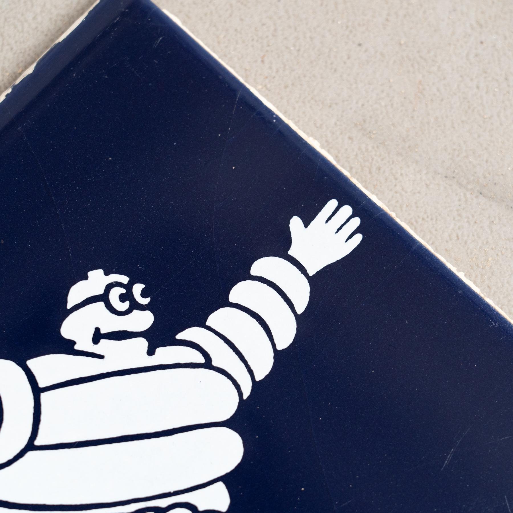 Ceramic Set of Vintage Michelin Man Tiles, circa 1960 For Sale