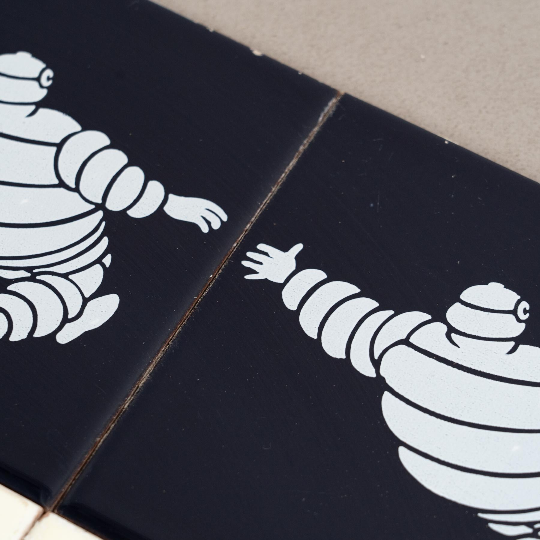 Ceramic Set of Vintage Michelin Man Tiles, circa 1960 For Sale