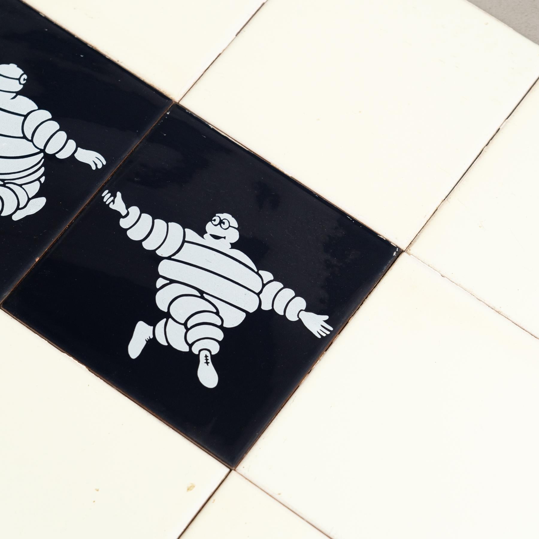 Set of Vintage Michelin Man Tiles, circa 1960 For Sale 1