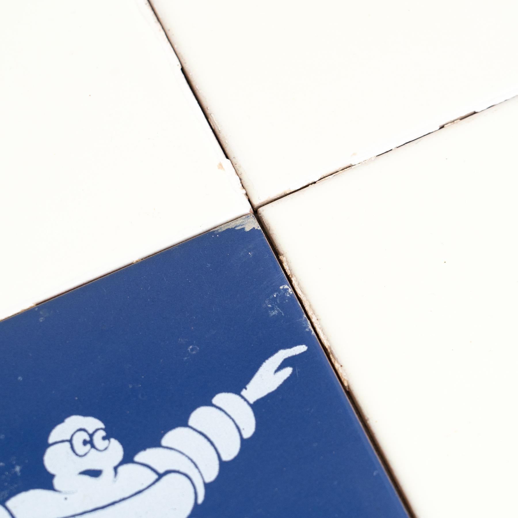 Set of Vintage Michelin Man Tiles, circa 1960 For Sale 1