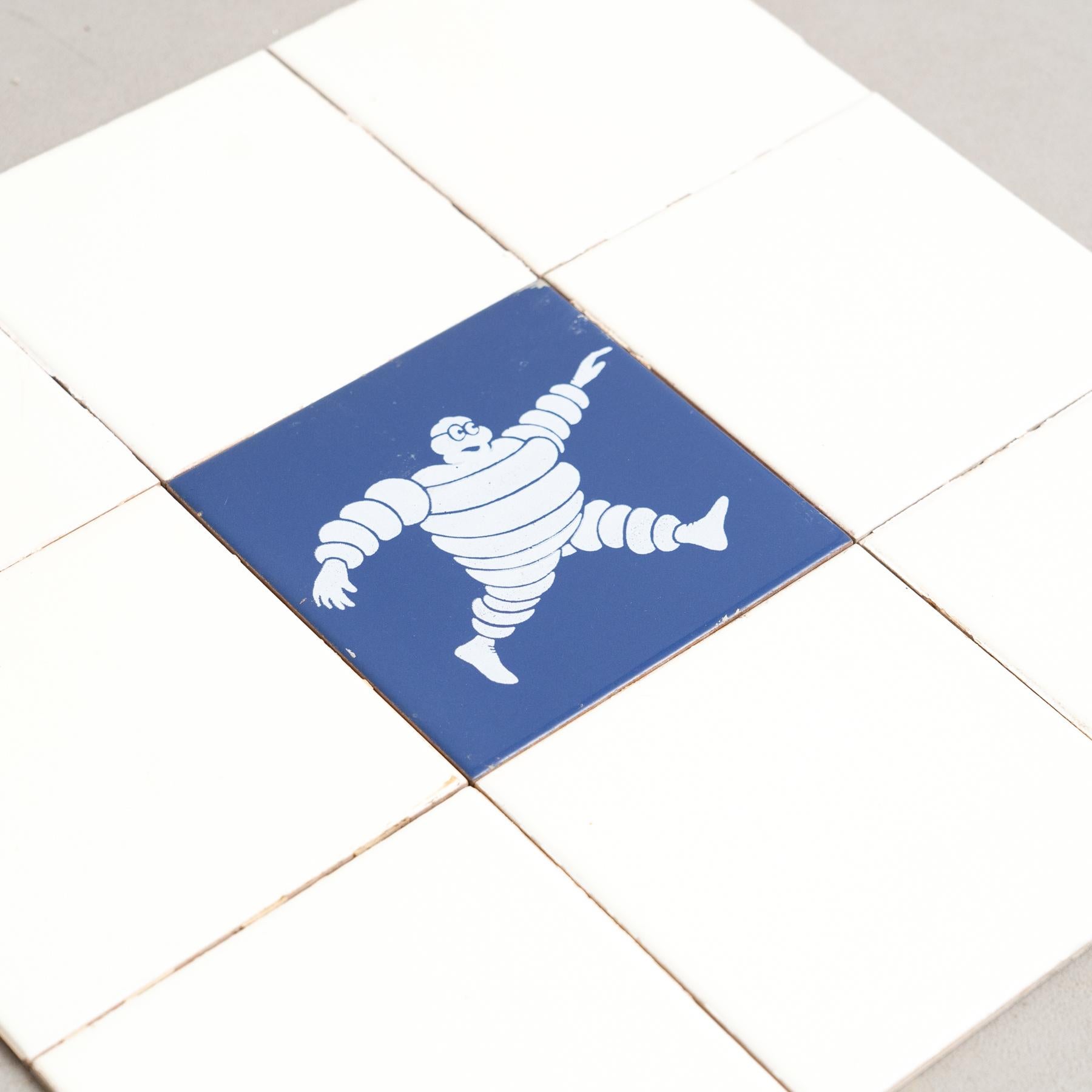 Set of Vintage Michelin Man Tiles, circa 1960 For Sale 2