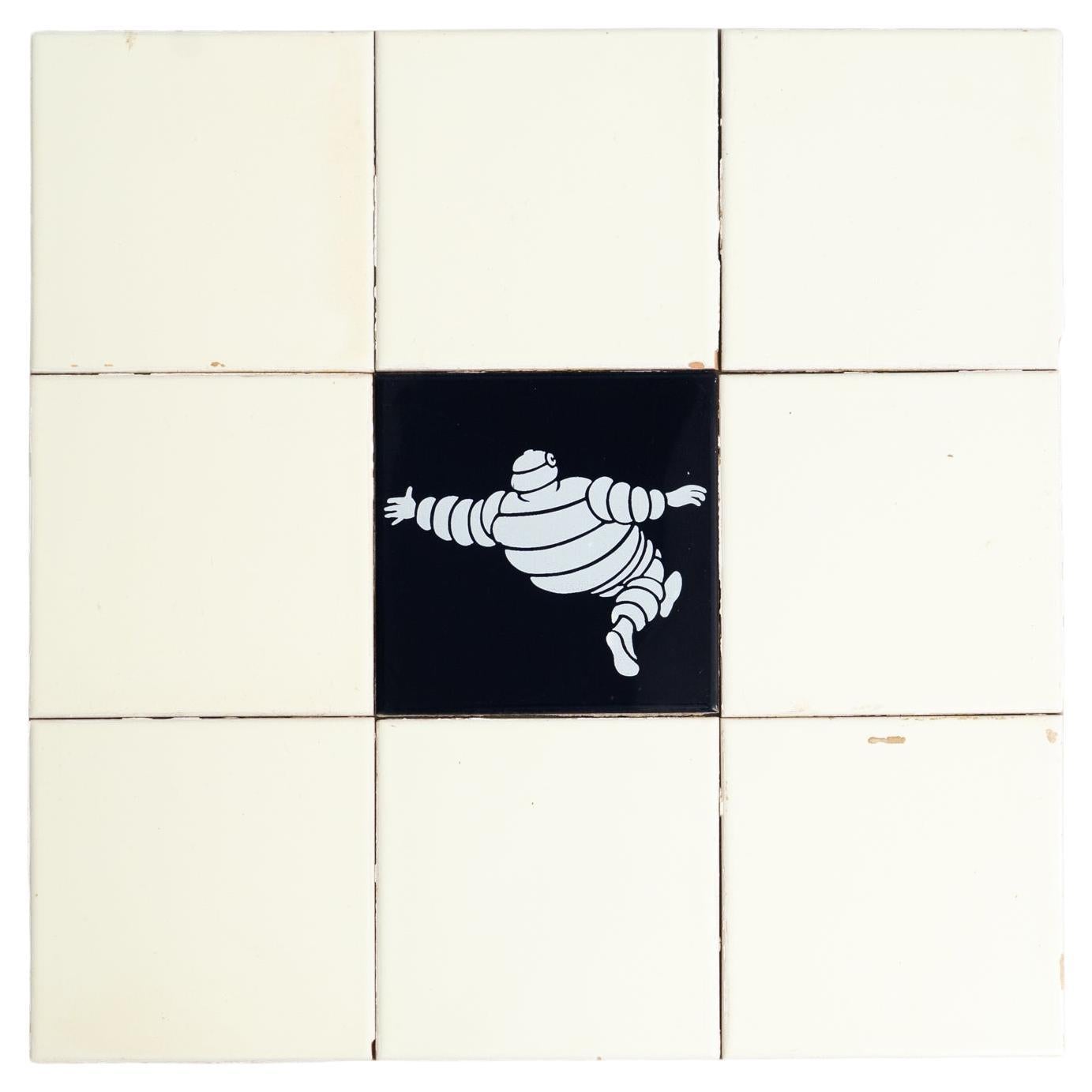 Juego de baldosas vintage Michelin Man, hacia 1960