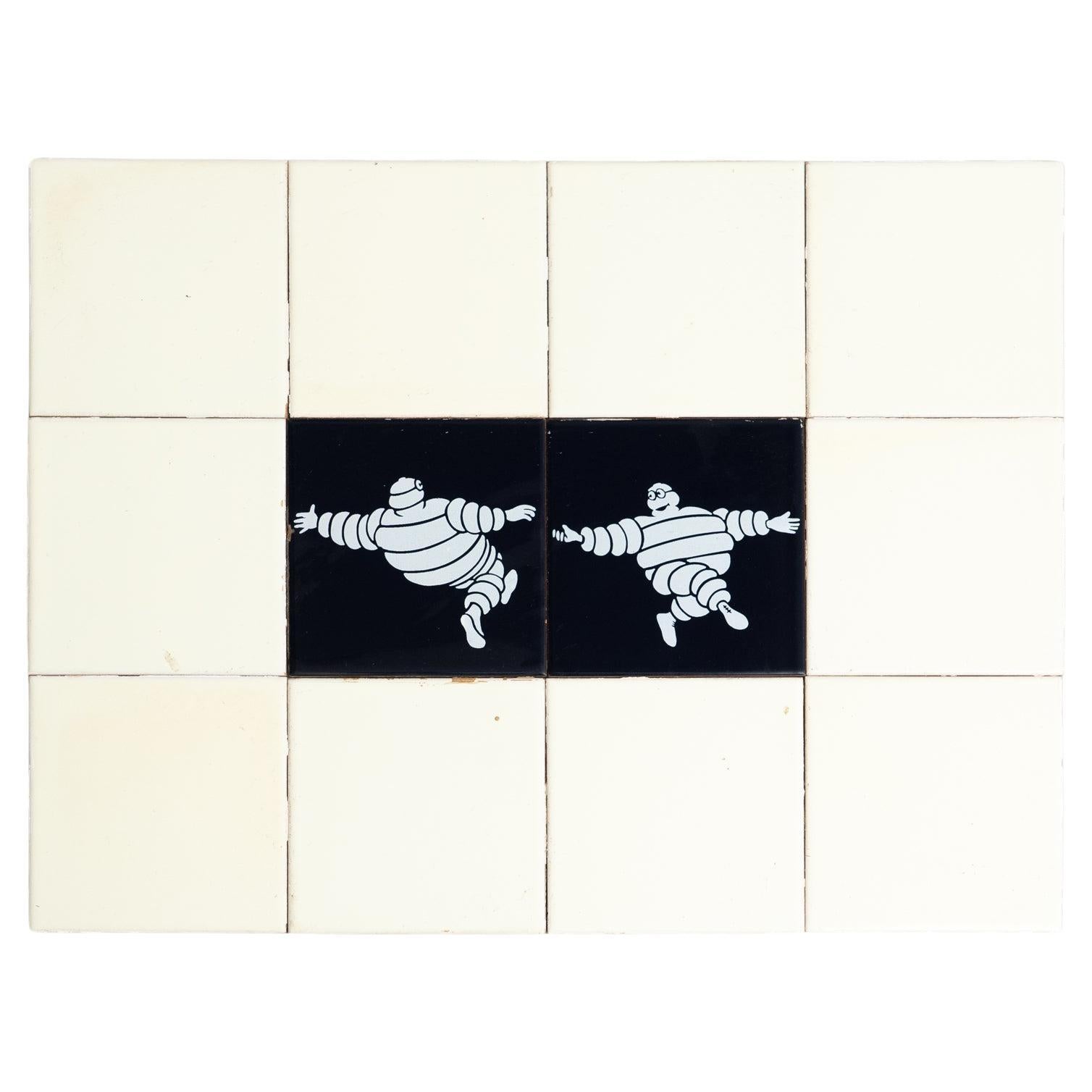 Set of Vintage Michelin Man Tiles, circa 1960