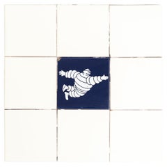 Set of Vintage Michelin Man Tiles, circa 1960