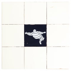 Set of Vintage Michelin Man Tiles, circa 1960