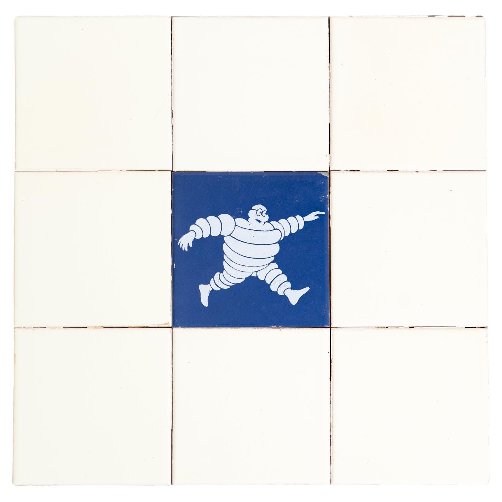Juego de baldosas vintage Michelin Man, hacia 1960