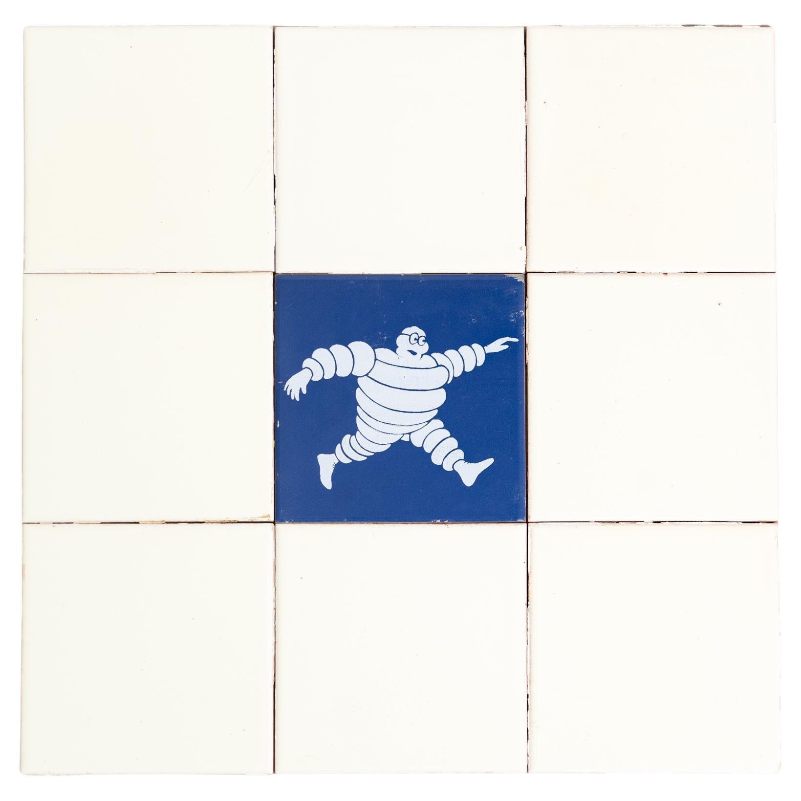 Set of Vintage Michelin Man Tiles, circa 1960 For Sale