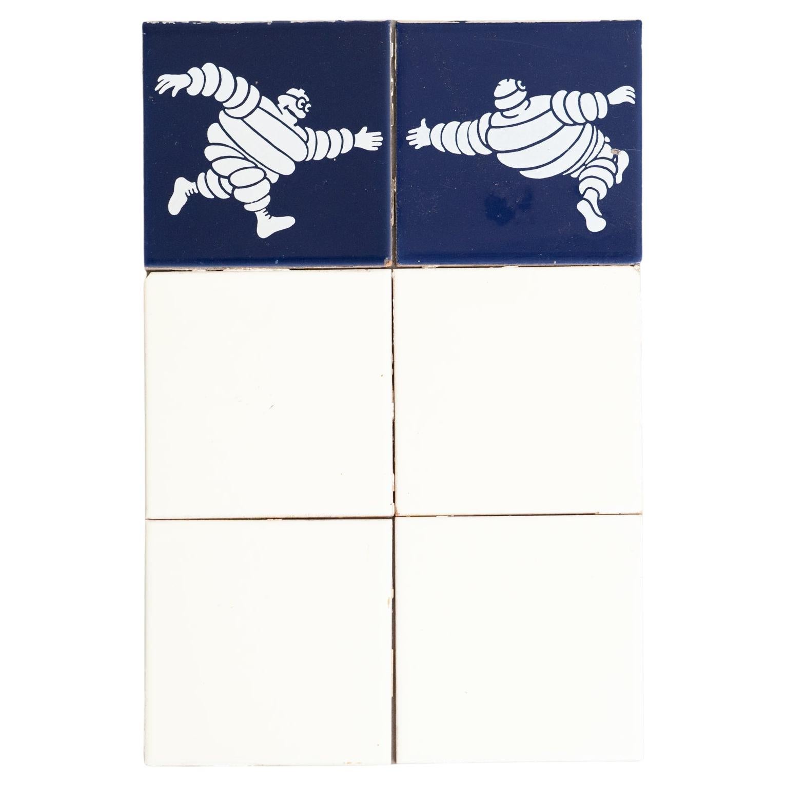 Set di piastrelle Michelin Man d'epoca, circa 1960