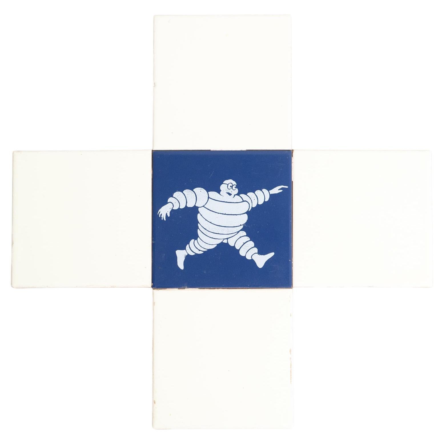 Juego de baldosas vintage Michelin Man, hacia 1960