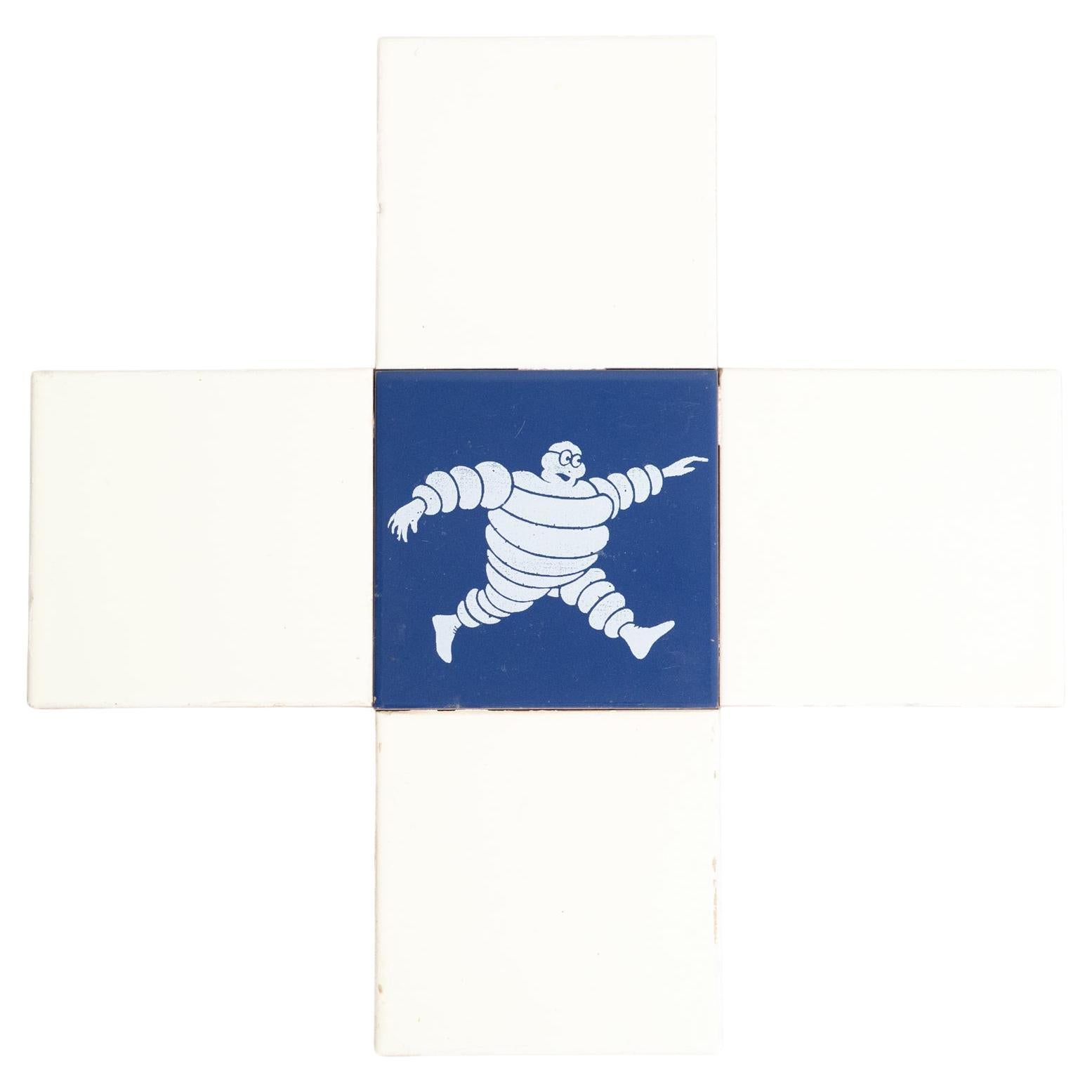 Set of Vintage Michelin Man Tiles, circa 1960