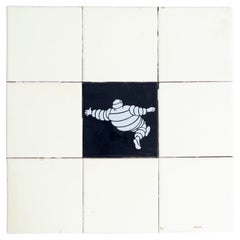 Set of Vintage Michelin Man Tiles, circa 1960