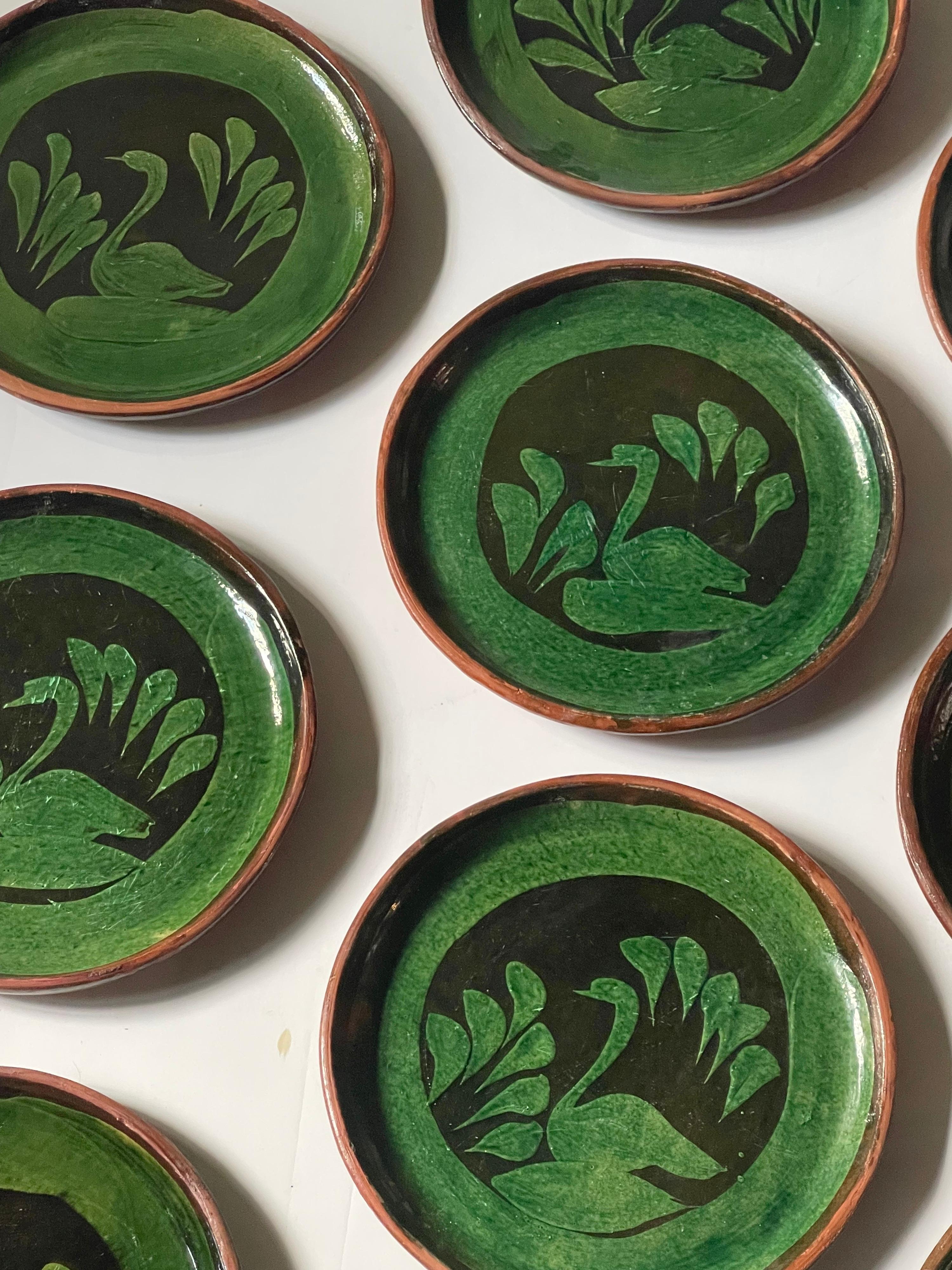 vintage green plates