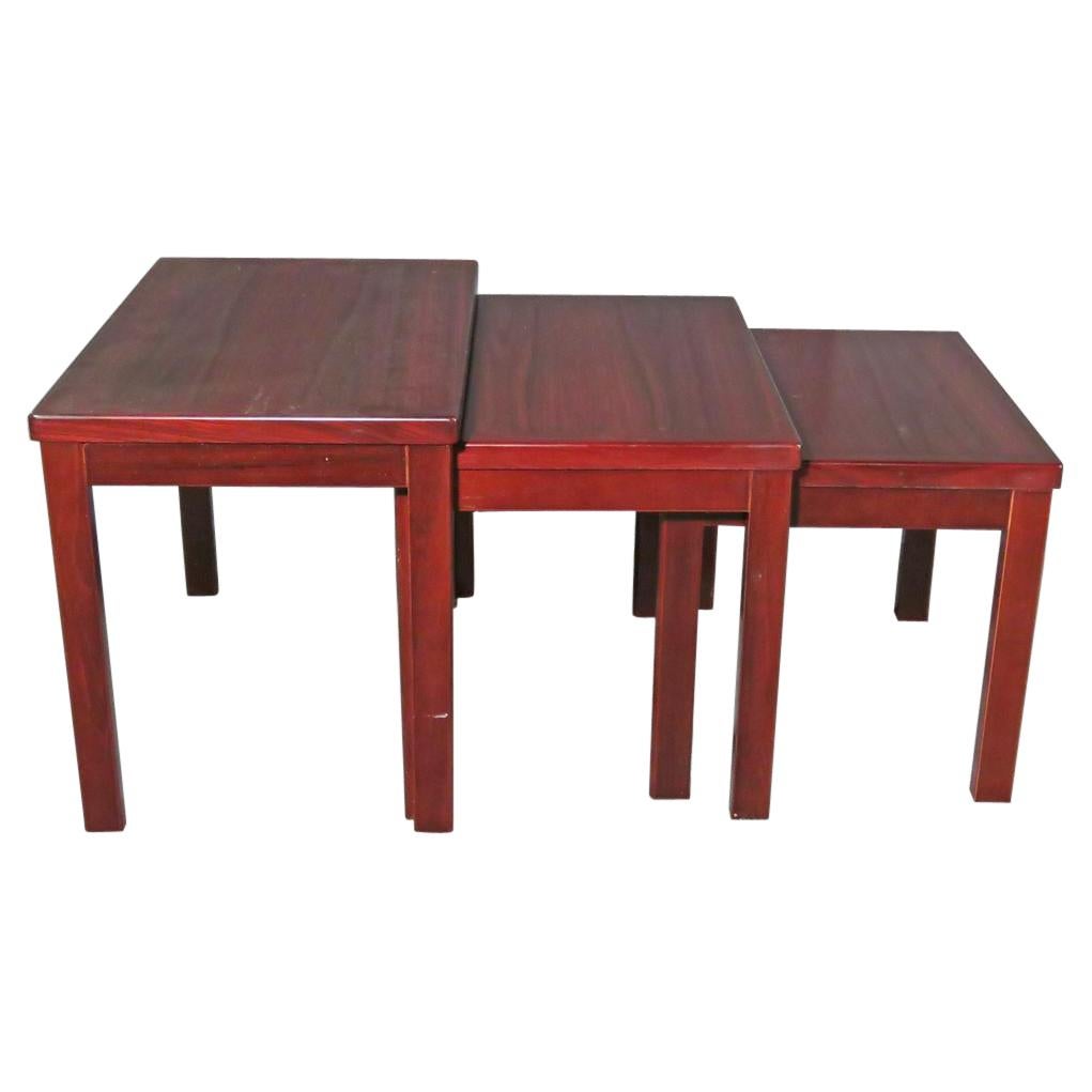 Ensemble de tables gigognes vintage en bois de rose