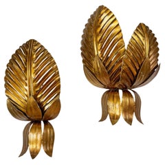 Ensemble d'appliques vintage Sergio Terzani à feuilles