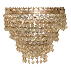 Set of Vintage Silver Plated Crystal Sconces