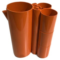 Set of Vintage Space Age Jug and Cups by Jean Pierre Vitrac for Depose France