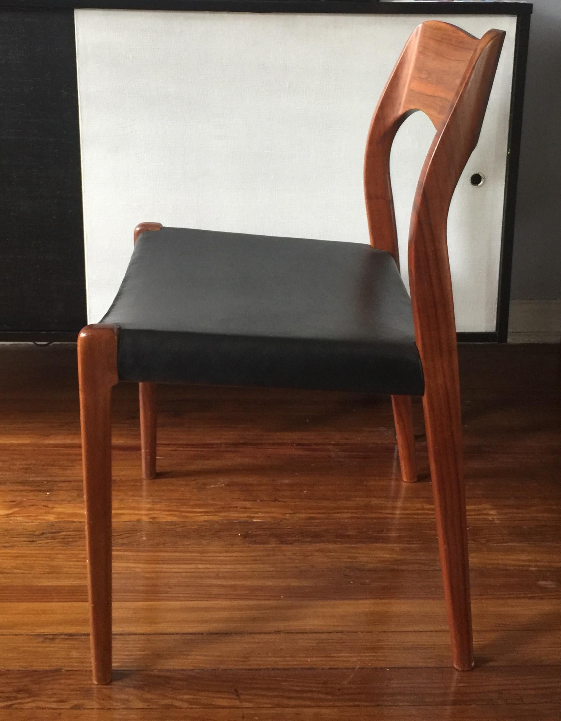 Danish Set of Vintage Teak Dining Chairs by Moller