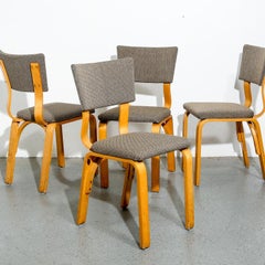 Set of Vintage Thonet Bentwood Dining Chairs with Alexander Girard Fabric