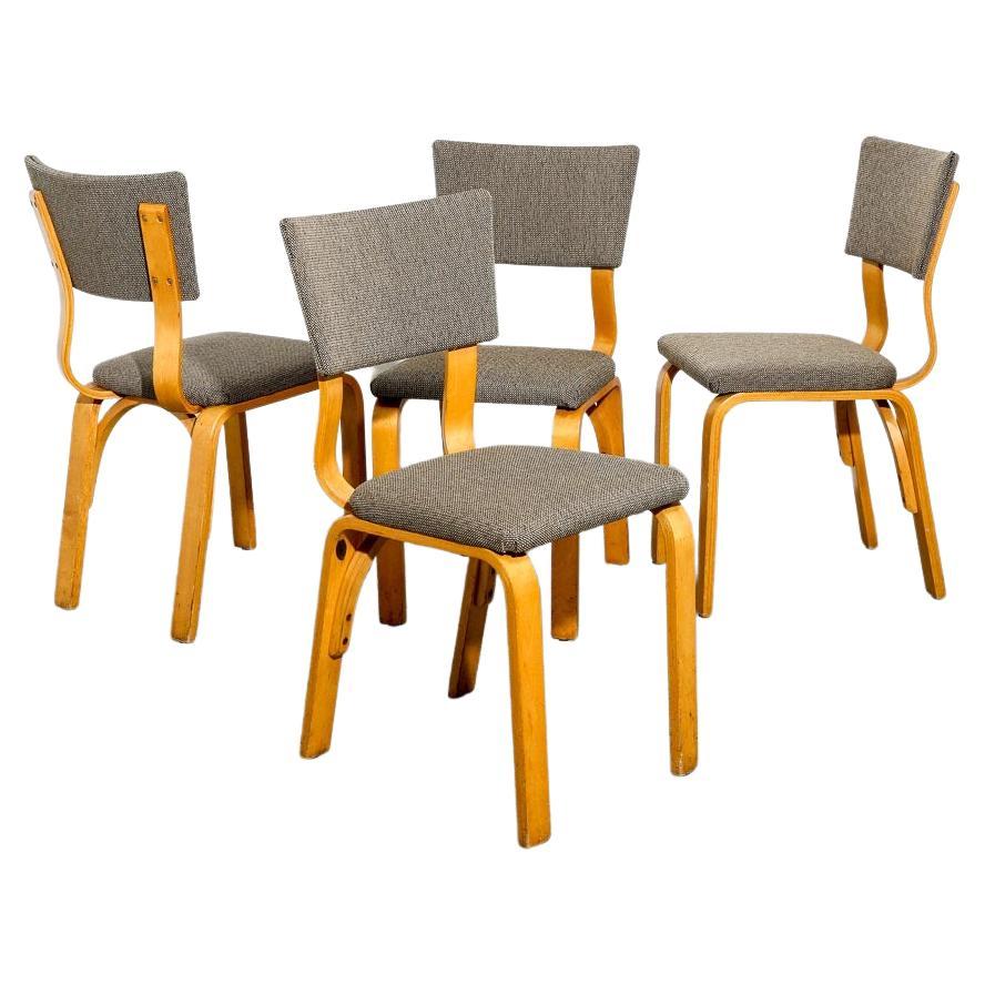 Set of Vintage Thonet Bentwood Dining Chairs with Alexander Girard Fabric