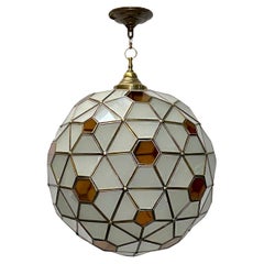 Set of Vintage Tole and Amber glass Lanterns, Sold Individually
