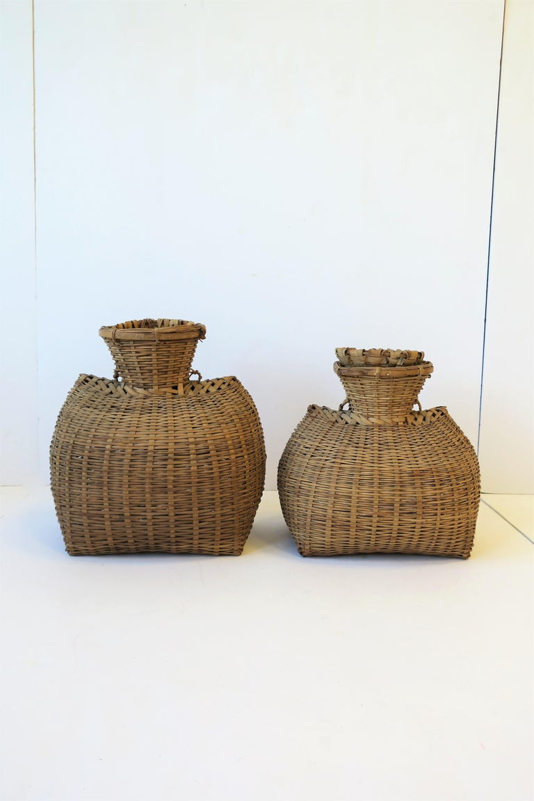 Set of Vintage Wicker Baskets at 1stDibs