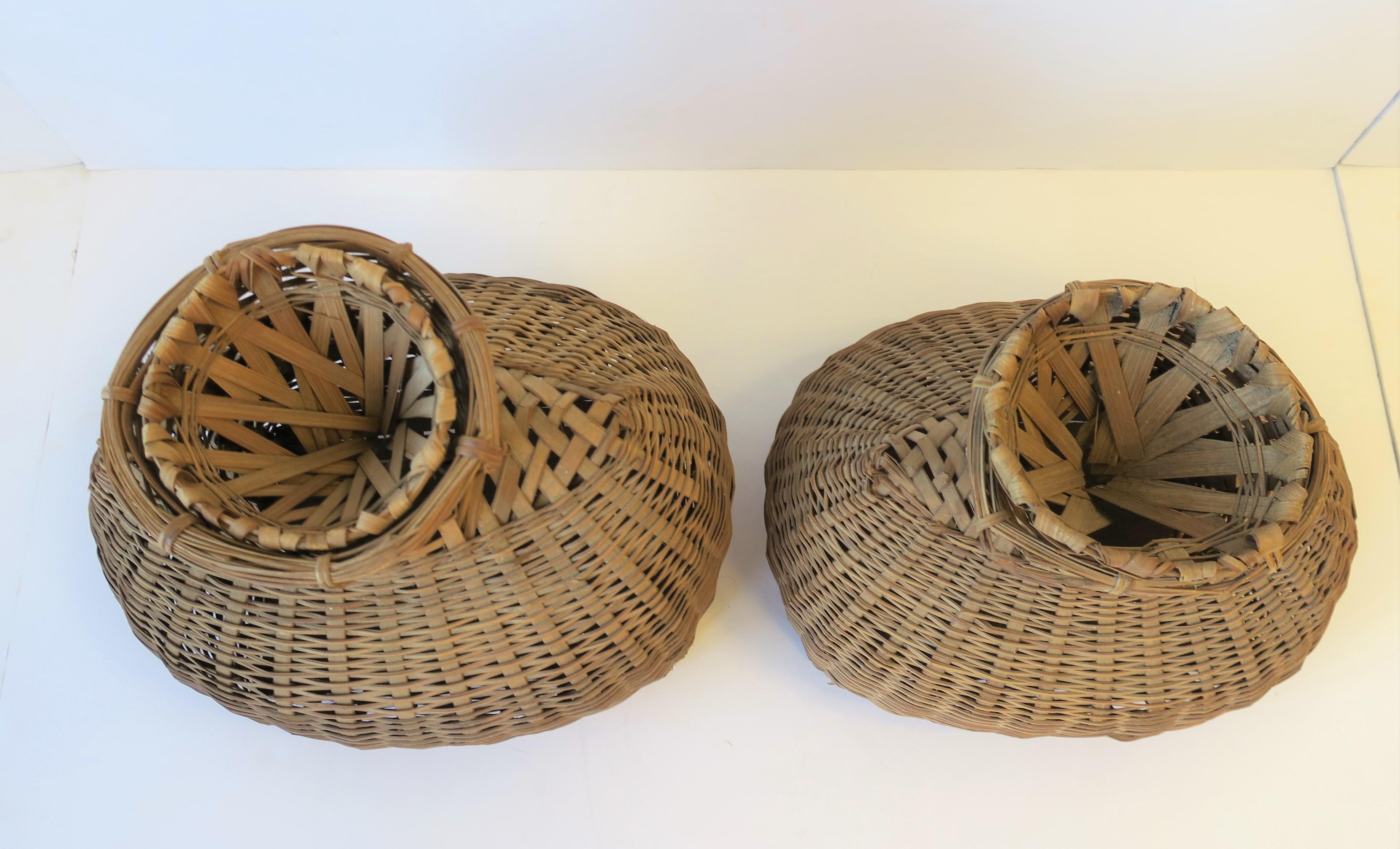 20th Century Set of Vintage Wicker Baskets