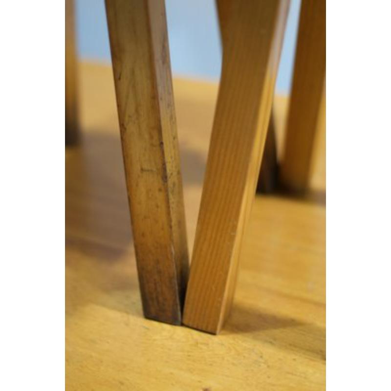 Français Ensemble de tabourets en bois Vintage par Charlotte Perriand pour Les Arcs, 1960s en vente