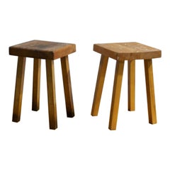 Ensemble de tabourets en bois Vintage par Charlotte Perriand pour Les Arcs, 1960s