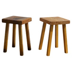 Conjunto de taburetes vintage de madera de Charlotte Perriand para Mountain Les Arcs, años 60