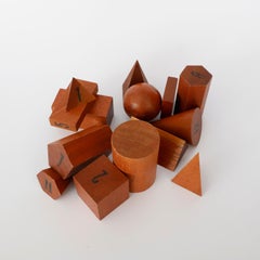 Set of Vintage Wooden Geometric Shapes