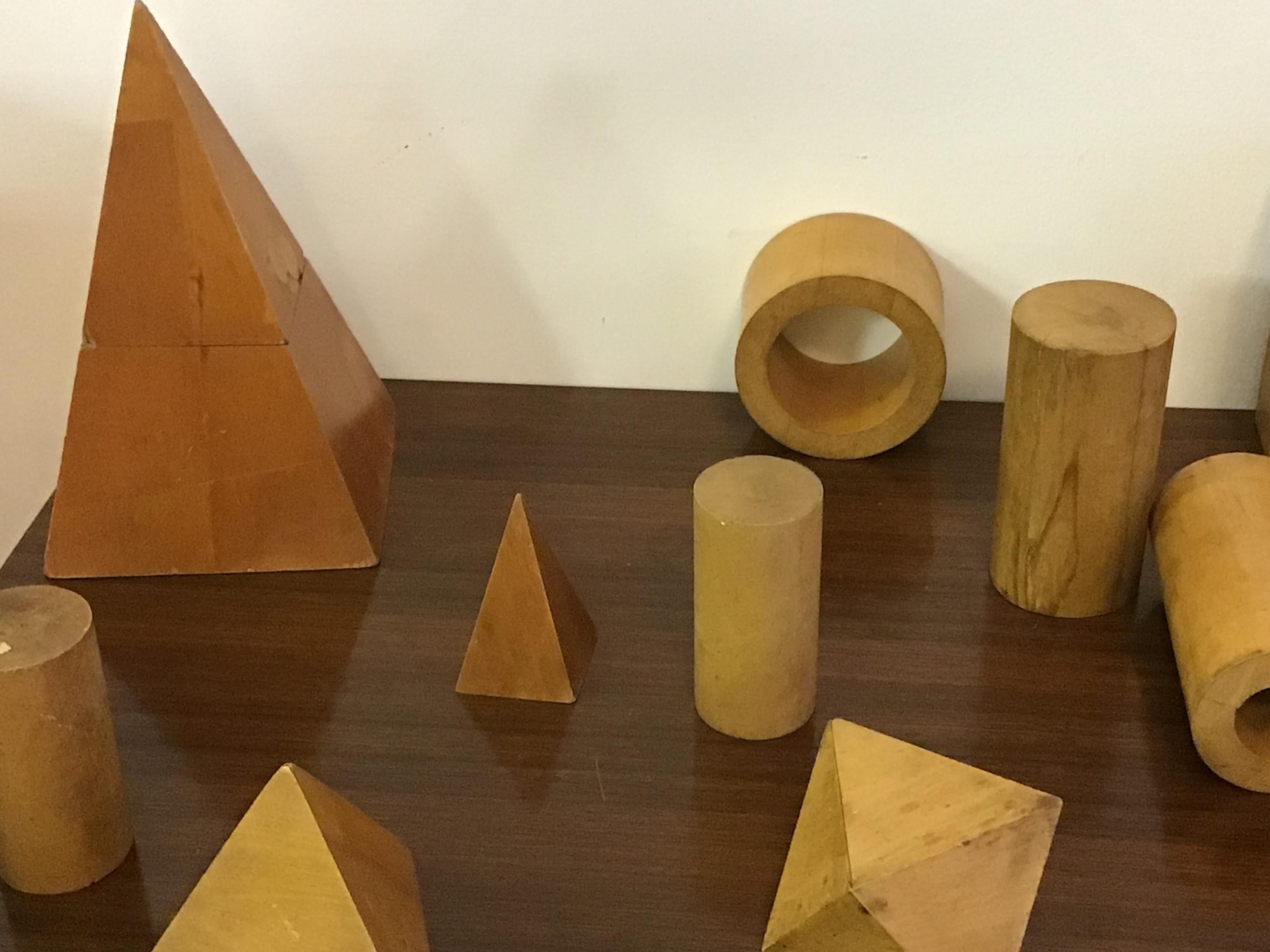 wooden geometric solids