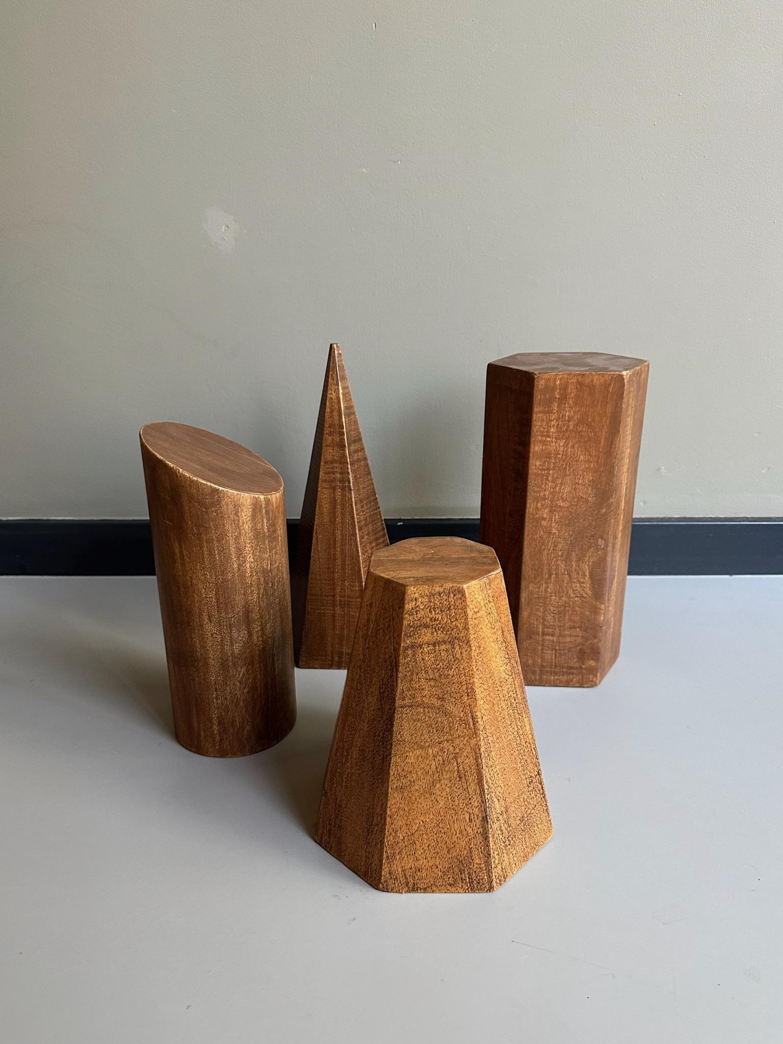 Set of vintage wooden geometric shapes In Good Condition For Sale In UTRECHT, NL