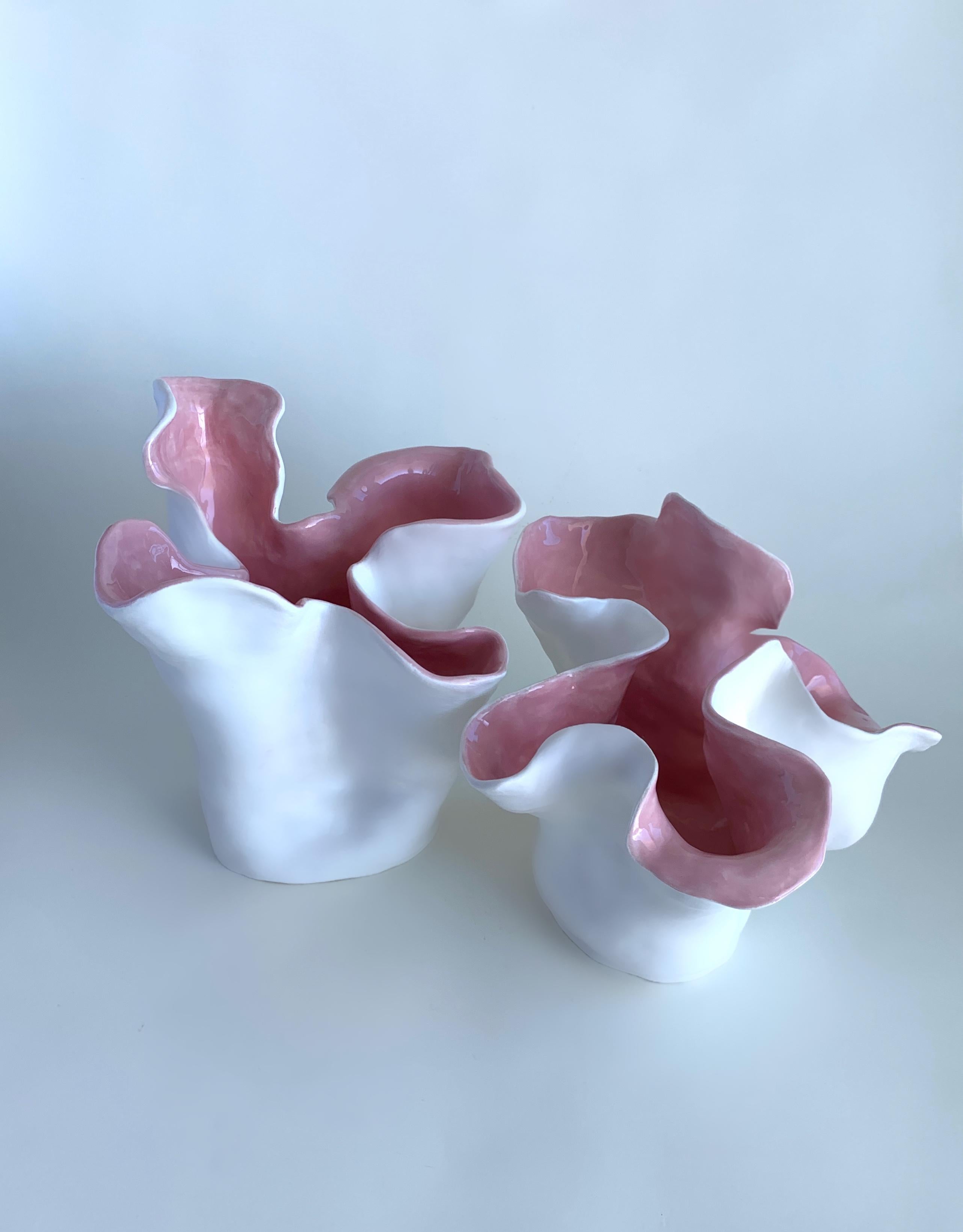 Set of Visceral Blush I and II, 2020 by Magda von Hanau
From The Visceral sculpture Series
Clay Sculpture with Glass Glaze
Dimensions: 12 H x 25 DM in. 

The Visceral series delves into the intricate relationship between the mind and the body,