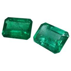 Set of Vivid Emeralds ca.10x7 4.22ct